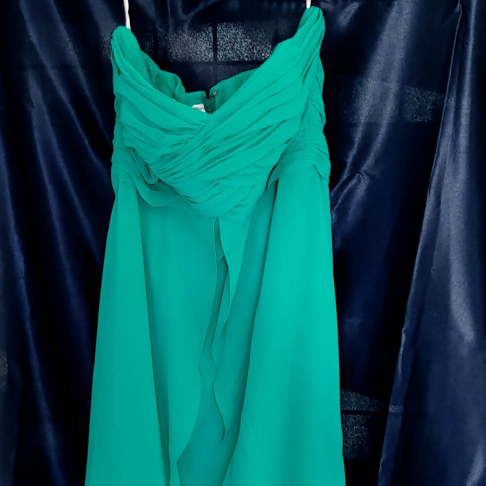 David's Bridal, seafoam green, formal gown, Size 10